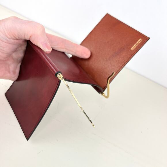 Vintage Bordeaux Leather Billfold Money Clip - Picture 8 of 8